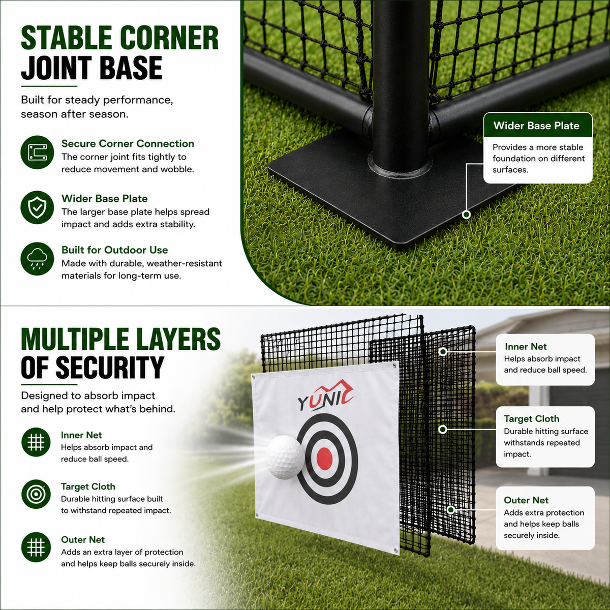 Golf Driving Practice Cage (Green) – Yunic Golf