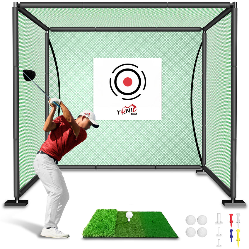Golf Driving Cage – Green Net, Multiple Sizes