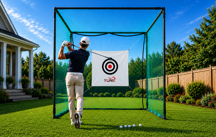 Golf Driving Cage – Black Net, Multiple Sizes