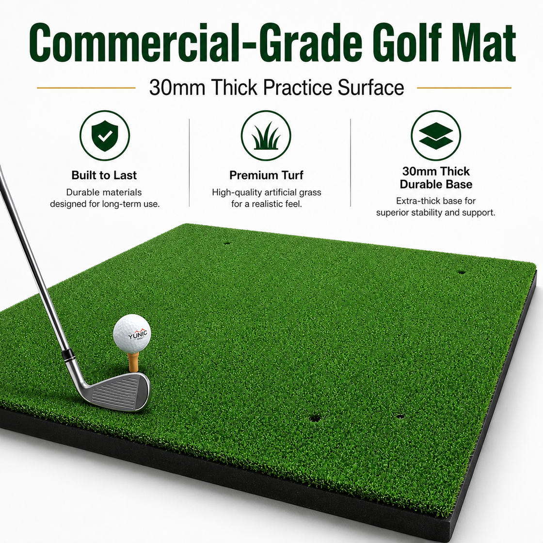 Golf Hitting Mat – 5 × 5 ft