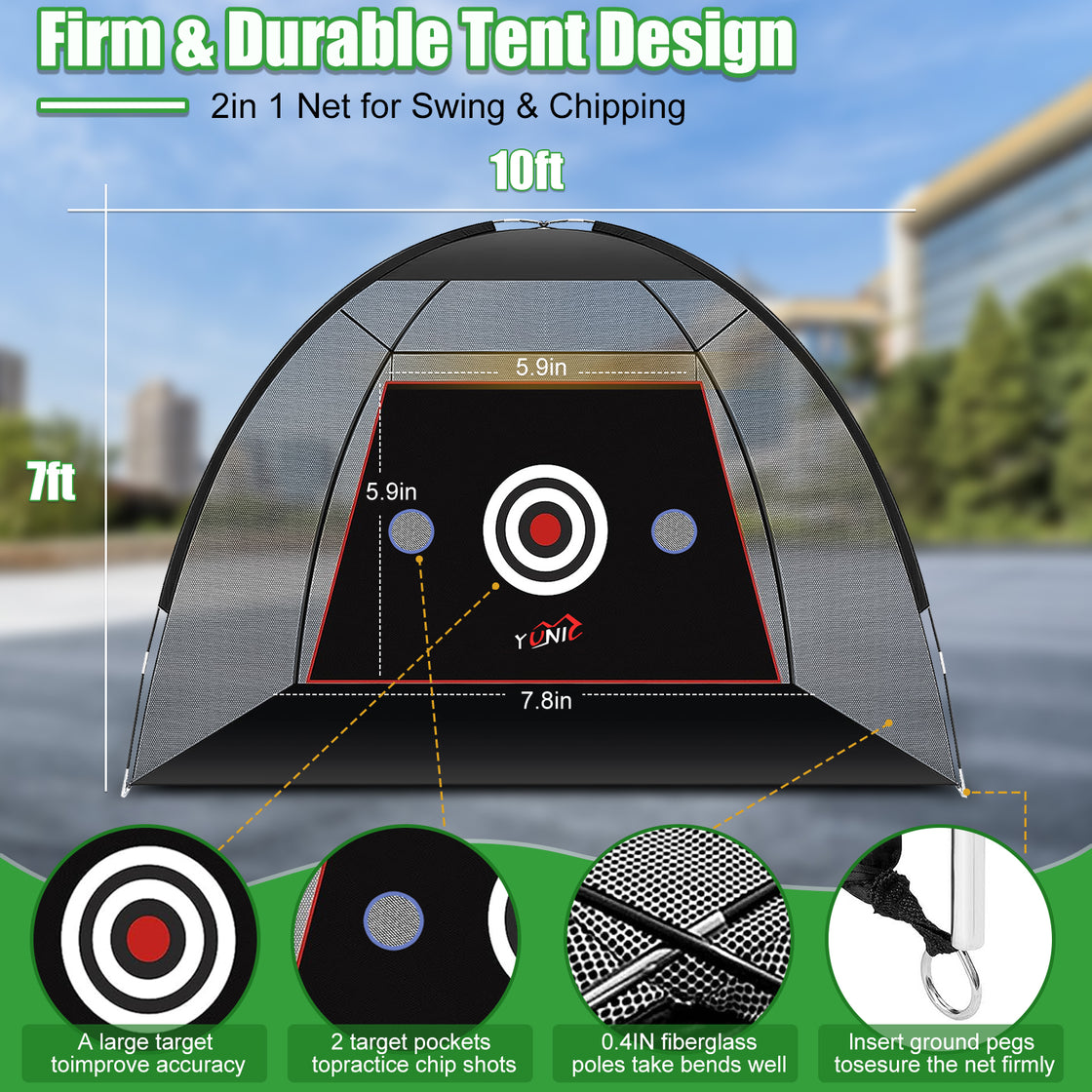 Golf Practice Net - Tent Style (10ft x 7ft)