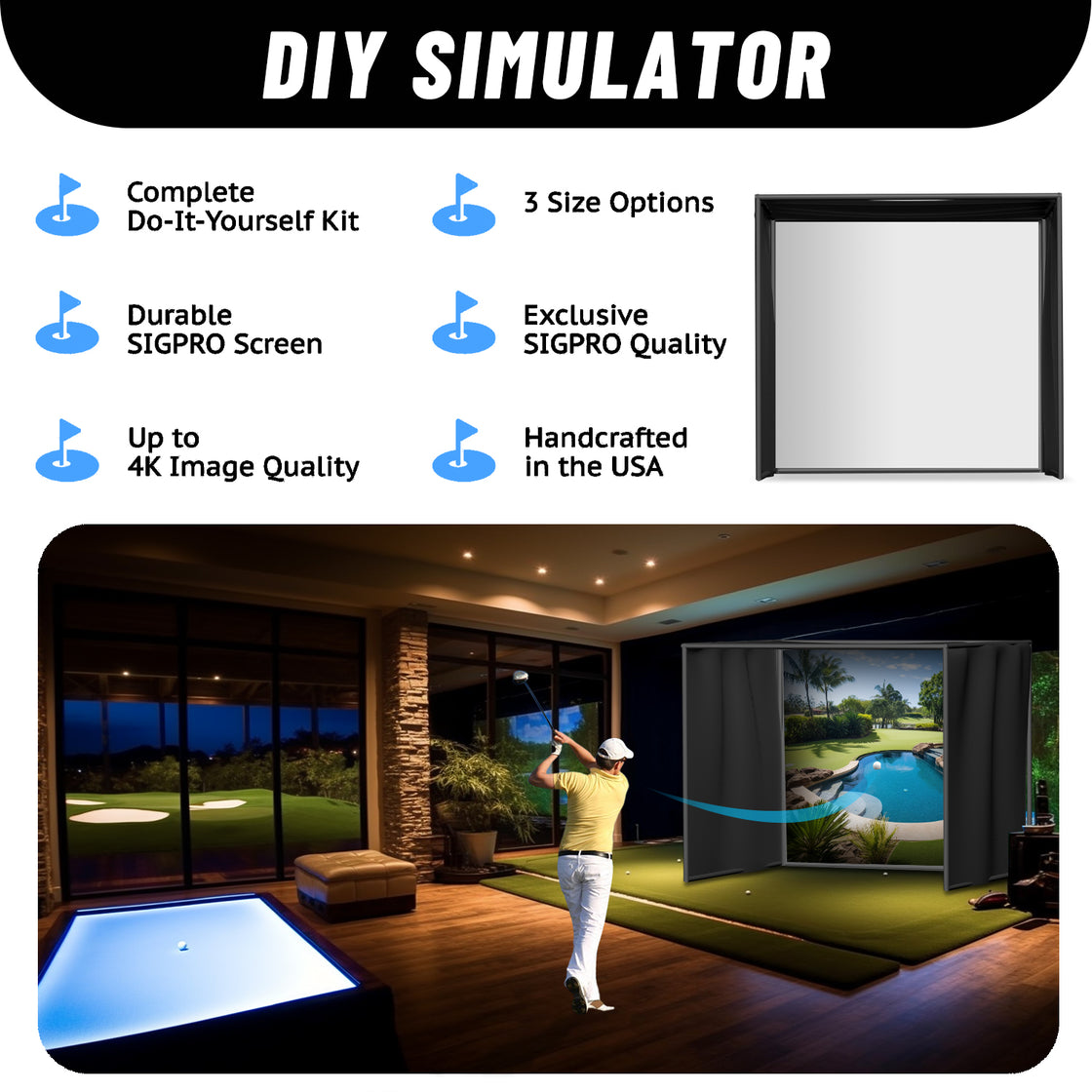 Home Golf Simulator Enclosure Kit