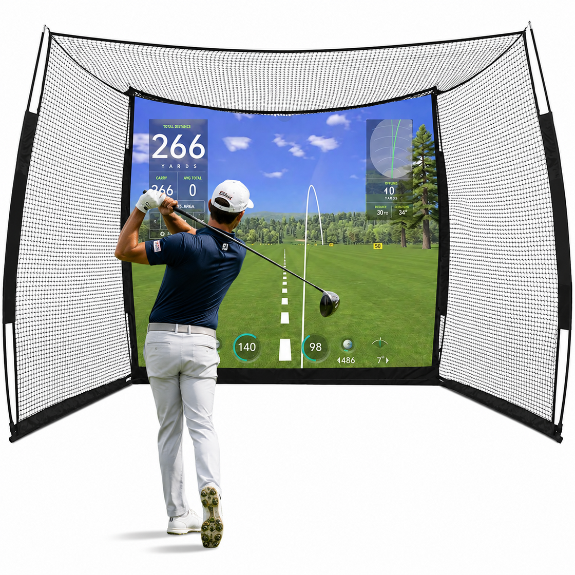 Golf Range Cage with Impact Screen – 10 × 8 × 5 ft