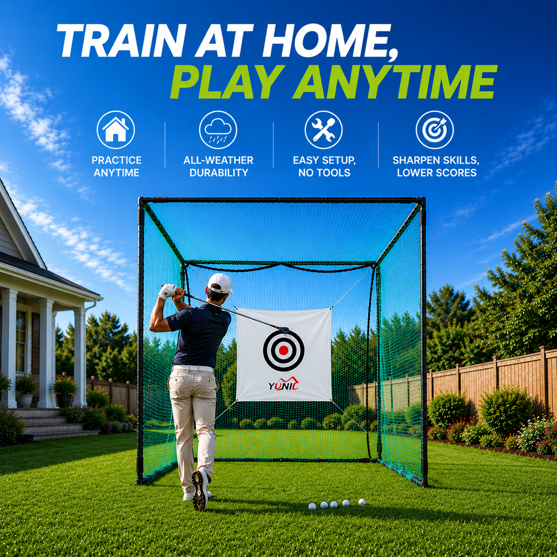 Golf Driving Cage – Green Net, Multiple Sizes