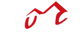 YUNIC logo in red and white on a transparent background